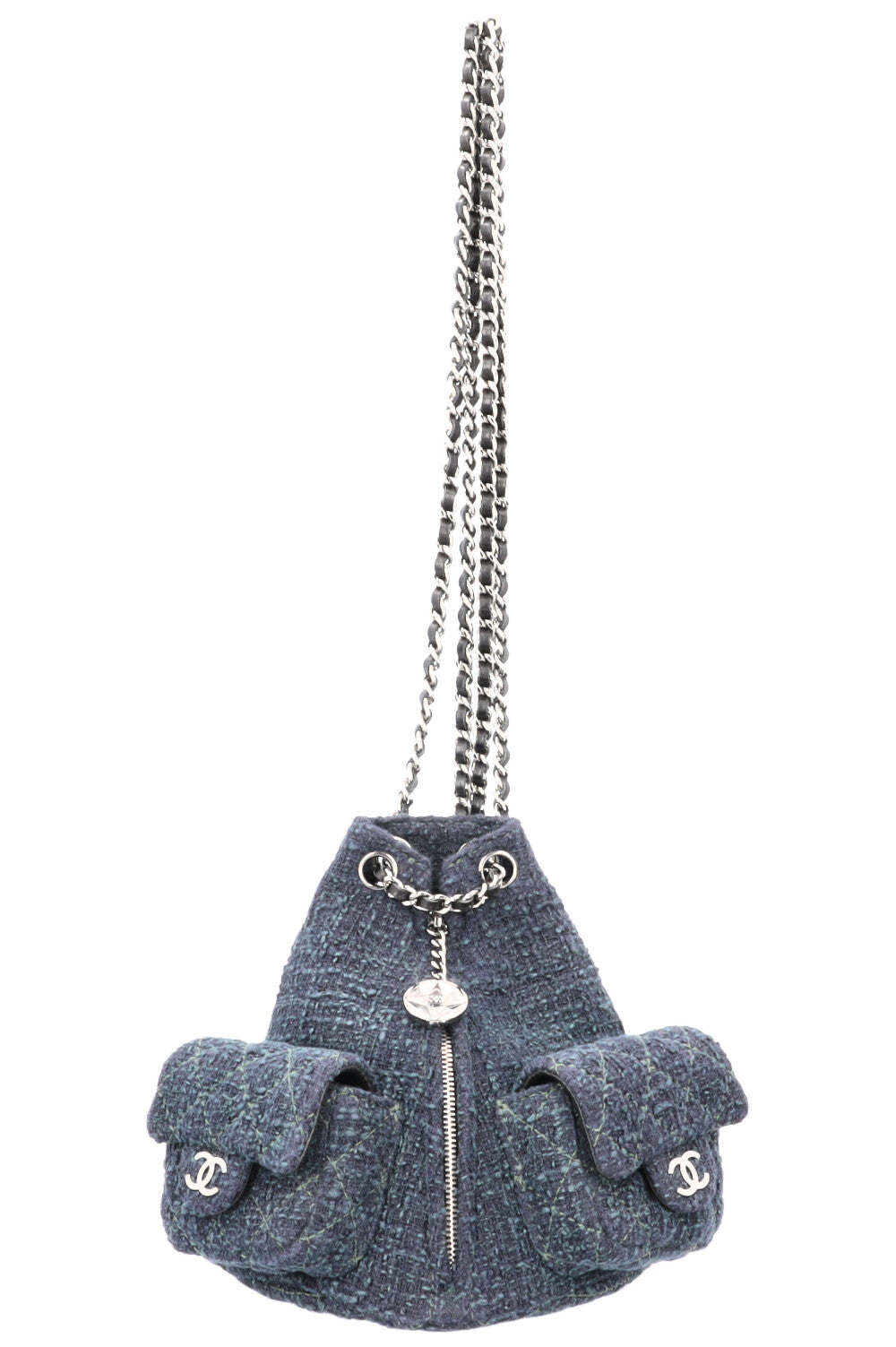 chanel mini backpack 2012 CHANEL Backpack is Back Tweed Navy – REAWAKE