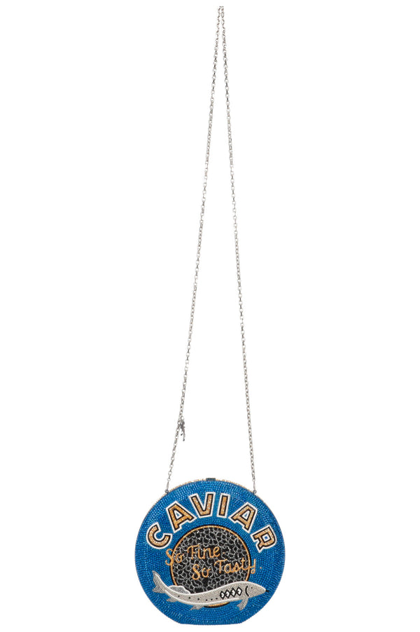 JUDIT LEIBER Crystal Caviar Tin Bag