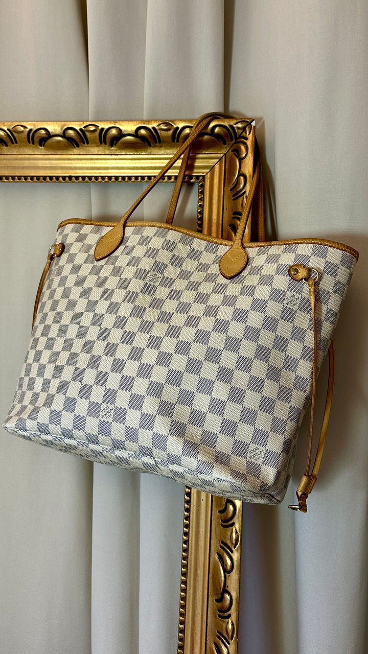 LOUIS VUITTON Neverfull MM Damier Azur
