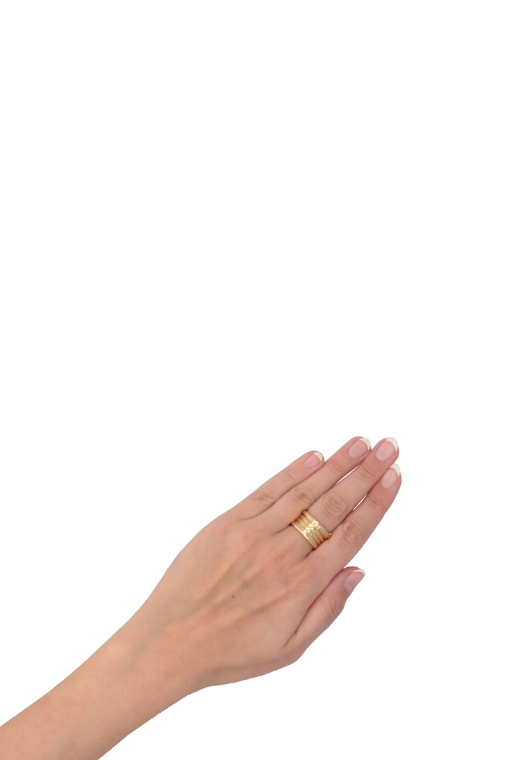 BVLGARI B.Zero 4 Band Ring Yellow Gold