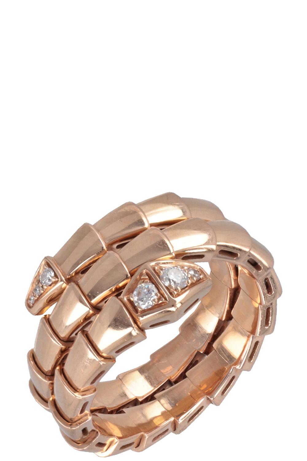 BVLGARI Serpenti Viper Ring 18k Rose Gold Diamonds