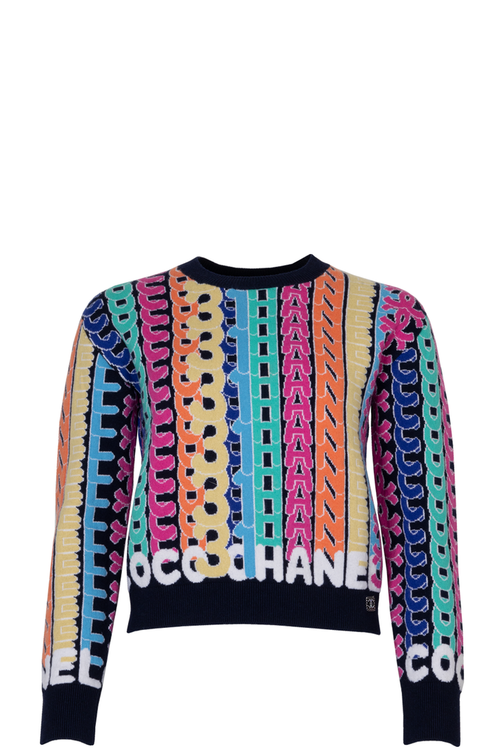 CHANEL 2021 Rainbow Logo Knit Multicolor