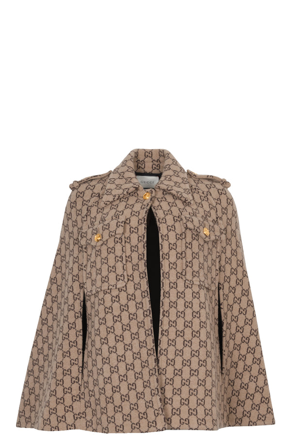 GUCCI GG Supreme Cape Wool Beige