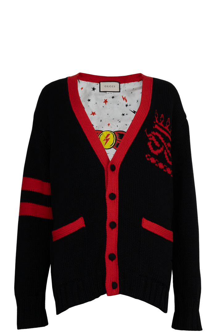 GUCCI Never Marry A Mitford Chunky Knit Cardigan Black
