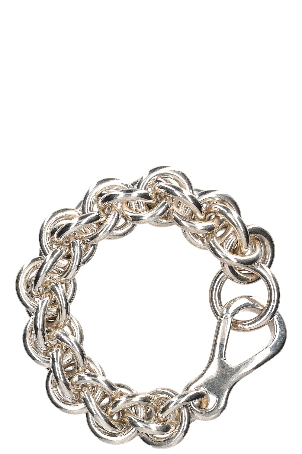 HERMÈS Link Circle Buckle Bracelet Silver