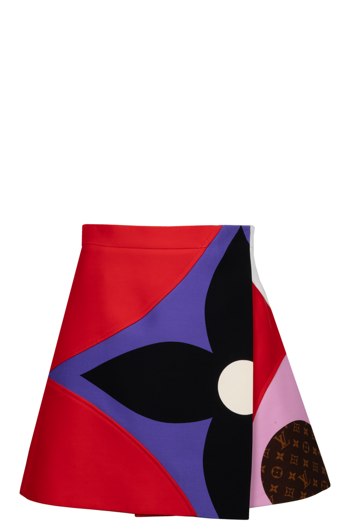 LOUIS VUITTON Blossom Wrap Skirt Red