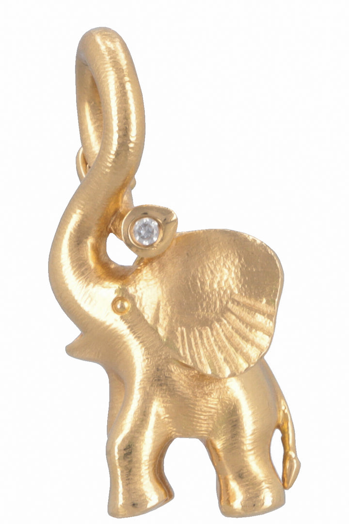 OLE LYNGGAARD Elephant Pendant 18k Yellow Gold Diamonds