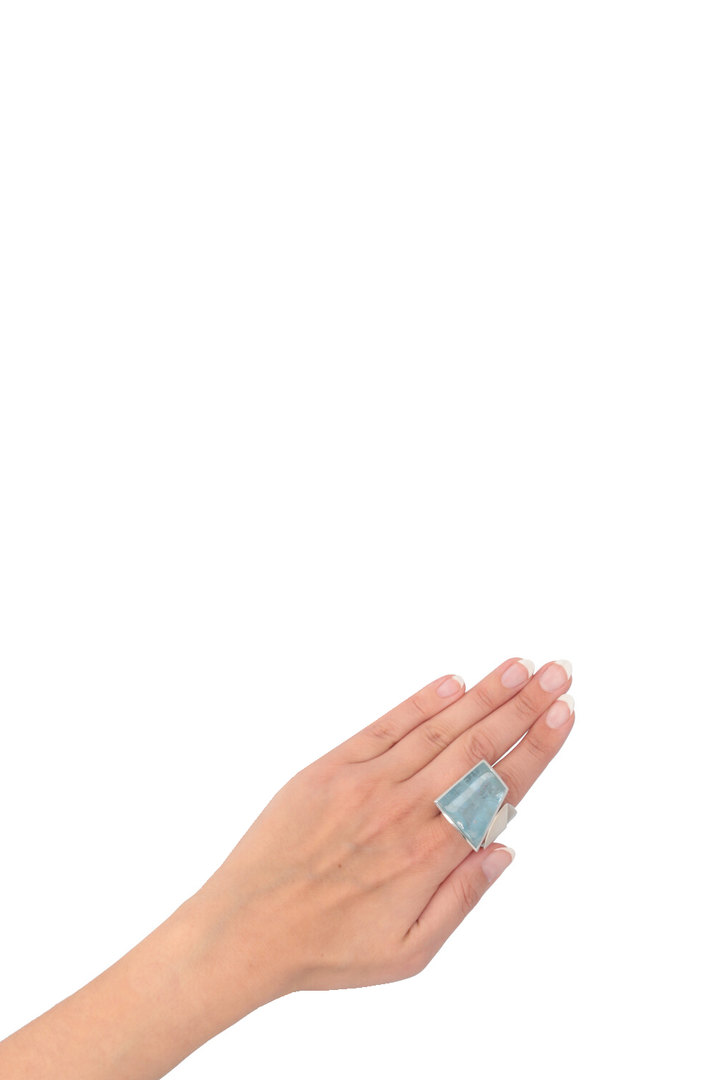 SONDEREGGER Aquamarin Band Ring Silver