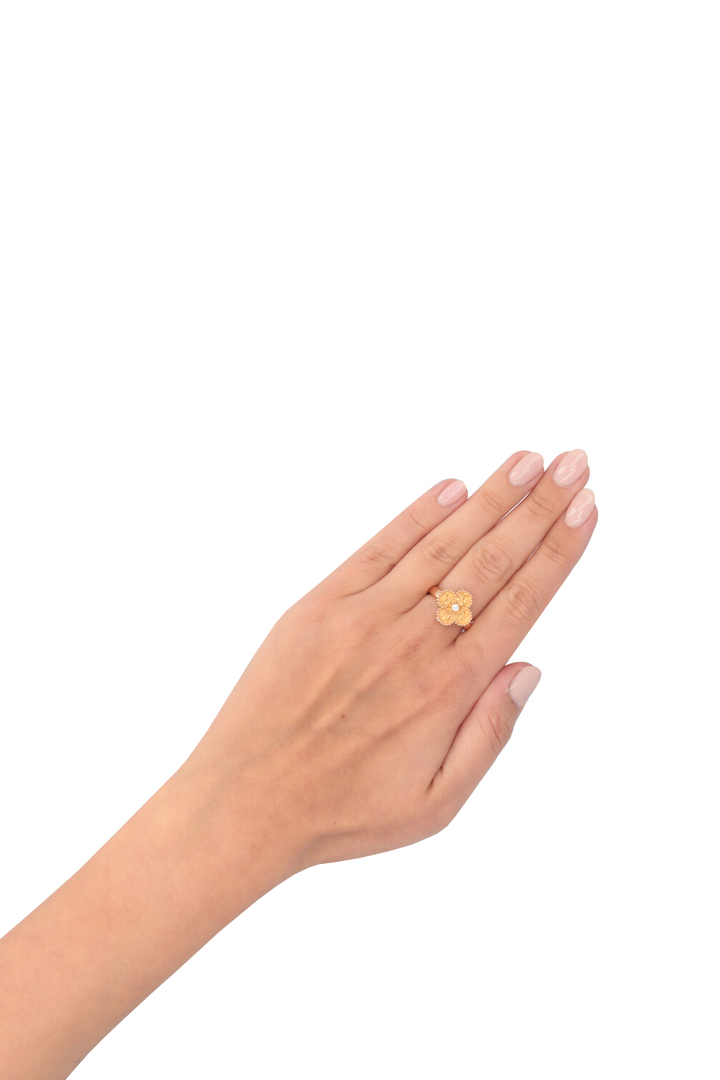 VAN CLEEF&ARPELS Vintage Alhambra Ring Rose Gold Diamond