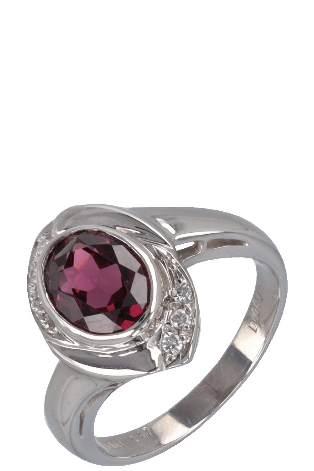 VINTAGE JEWELRY Granat Diamonds Ring Platin