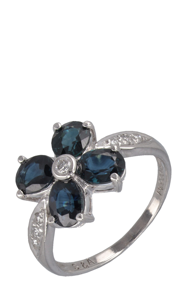 VINTAGE JEWELRY Ring Sapphire Diamond Platin