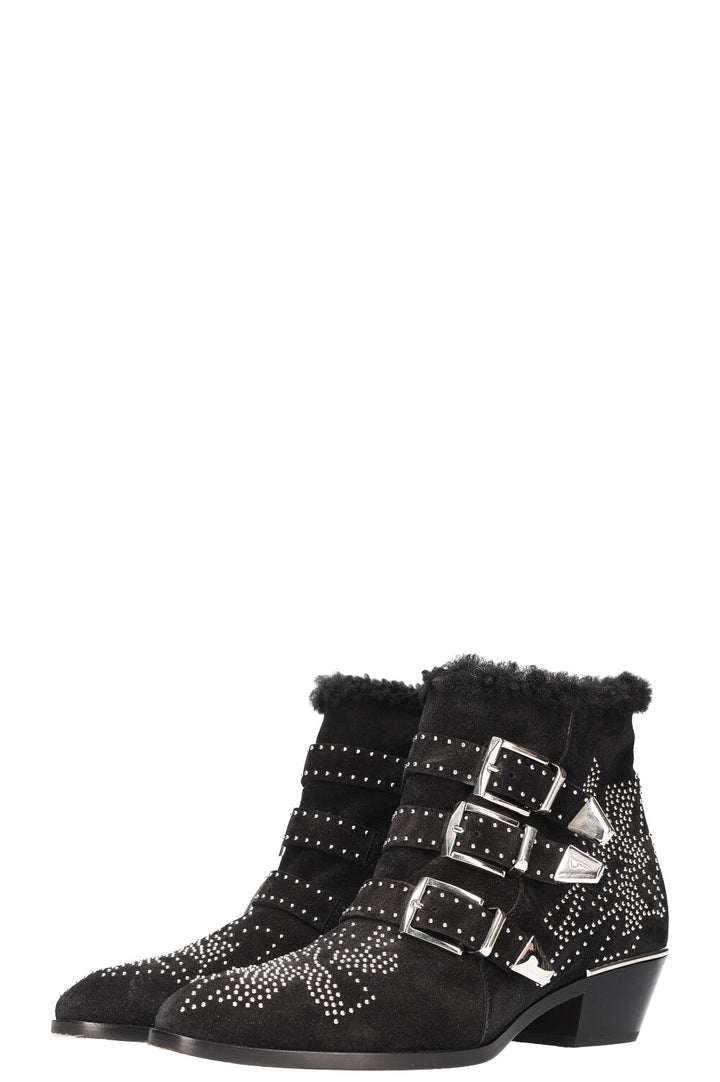 CHLOÉ Susanna Shearling Boots Black