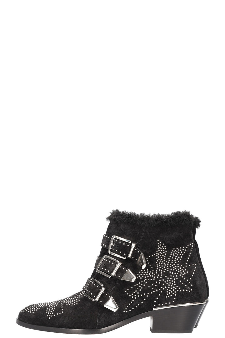 CHLOÉ Susanna Shearling Boots Black