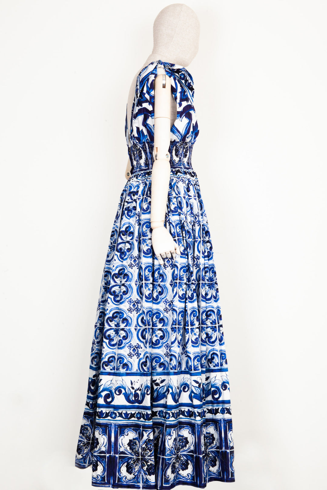 DOLCE&GABBANA Majolica Dress Blue REAWAKE DOLCE&GABBANA Majolica Dress Blue REAWAKE