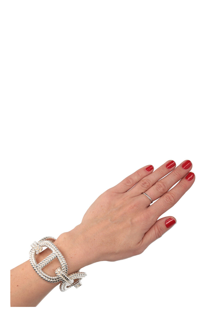 HERMÈS Odyssey Interlocking Bracelet Silver