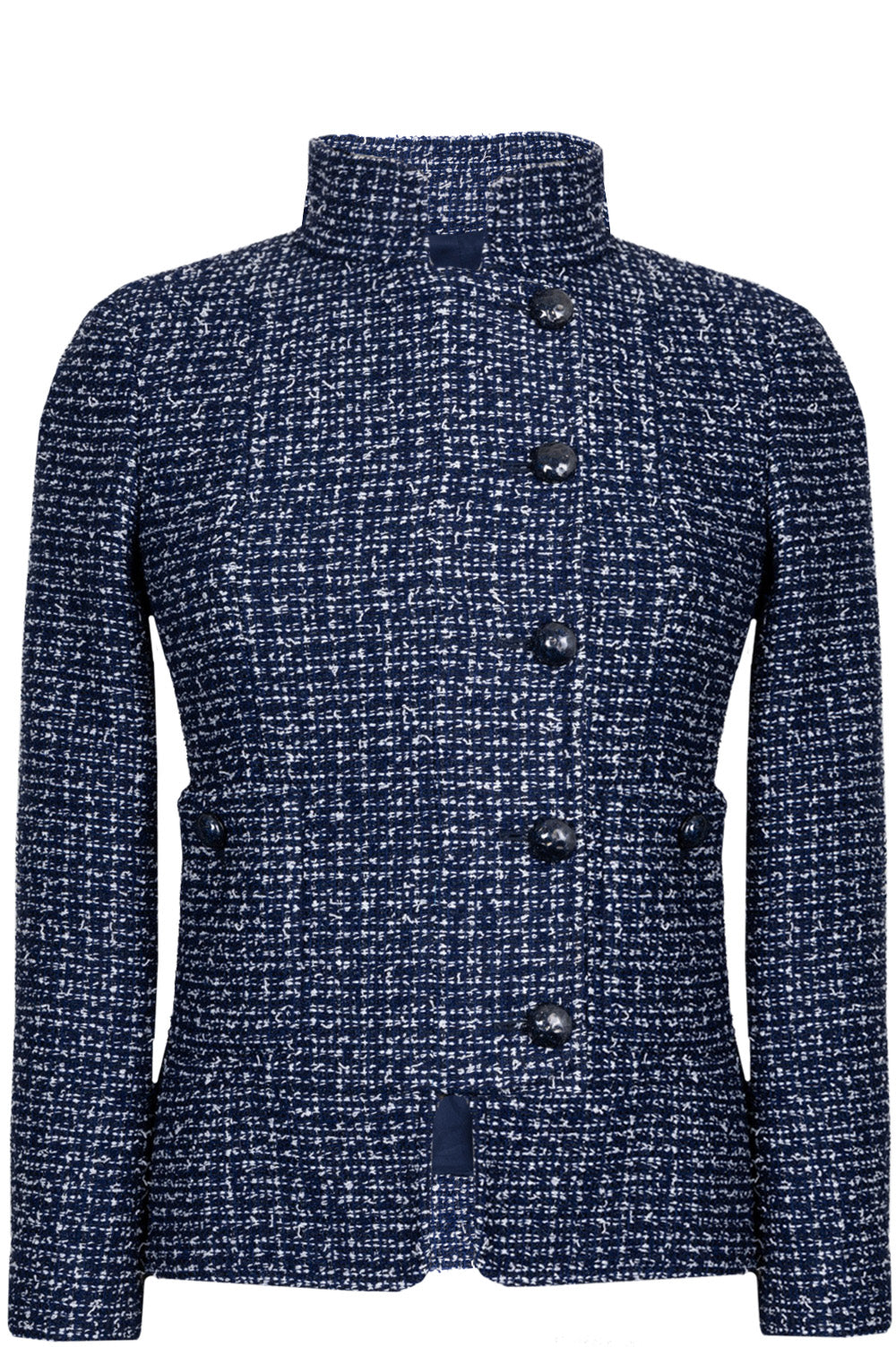 CHANEL 2015 Military Tweed Jacket Blue