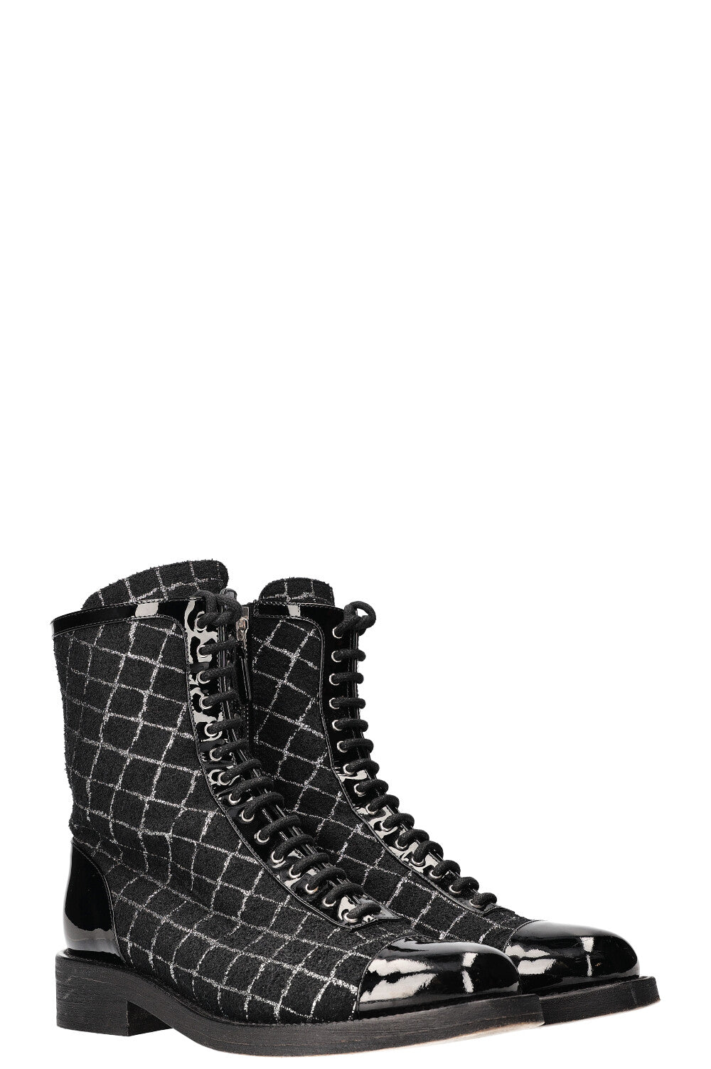 CHANEL Ankle Boots Lurex Black