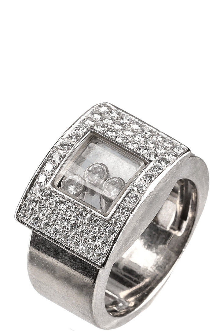 CHOPARD Happy Diamonds Square Ring White Gold