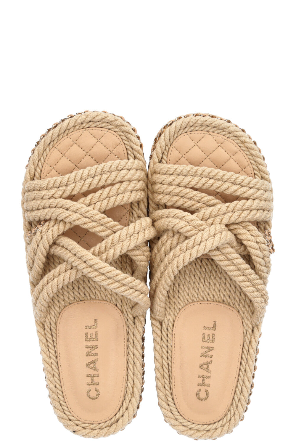 CHANEL Rope Sandals Beige