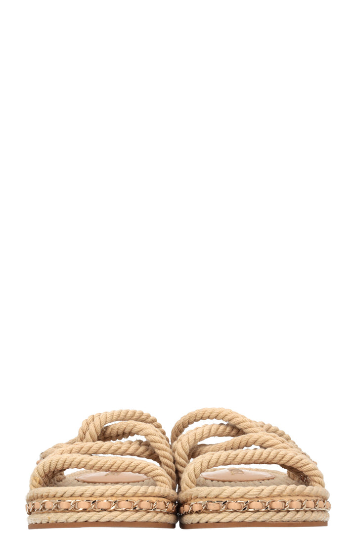 CHANEL Rope Sandals Beige