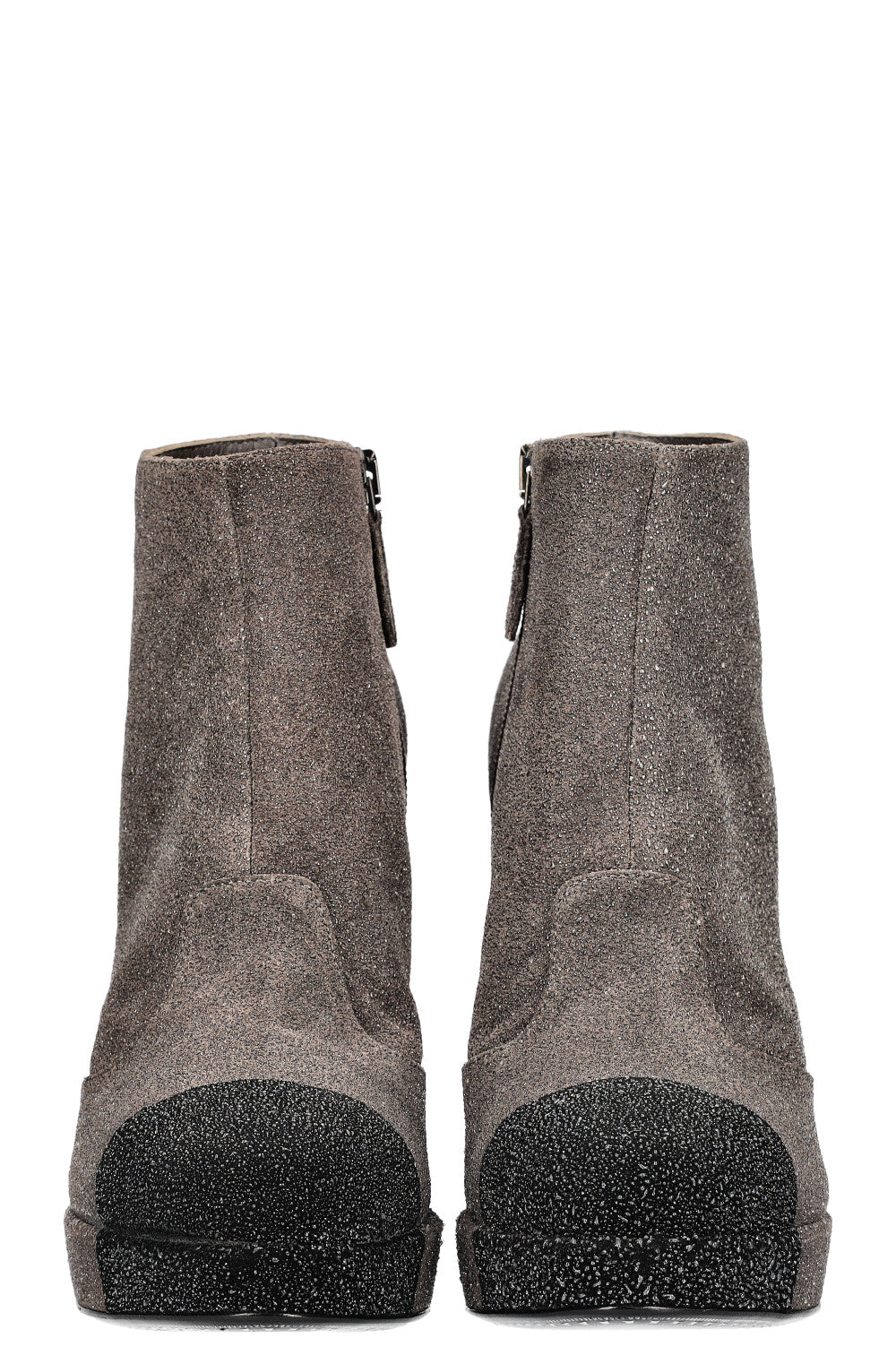 CHANEL Glitter Ankle Boots Grey