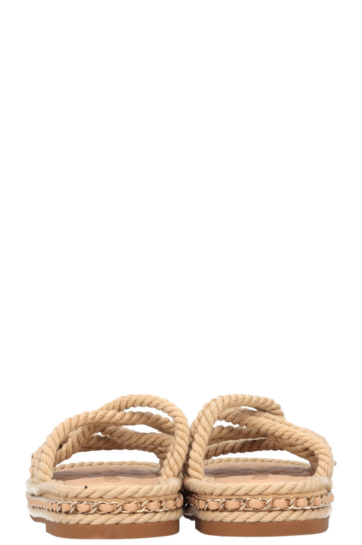 CHANEL Rope Sandals Beige