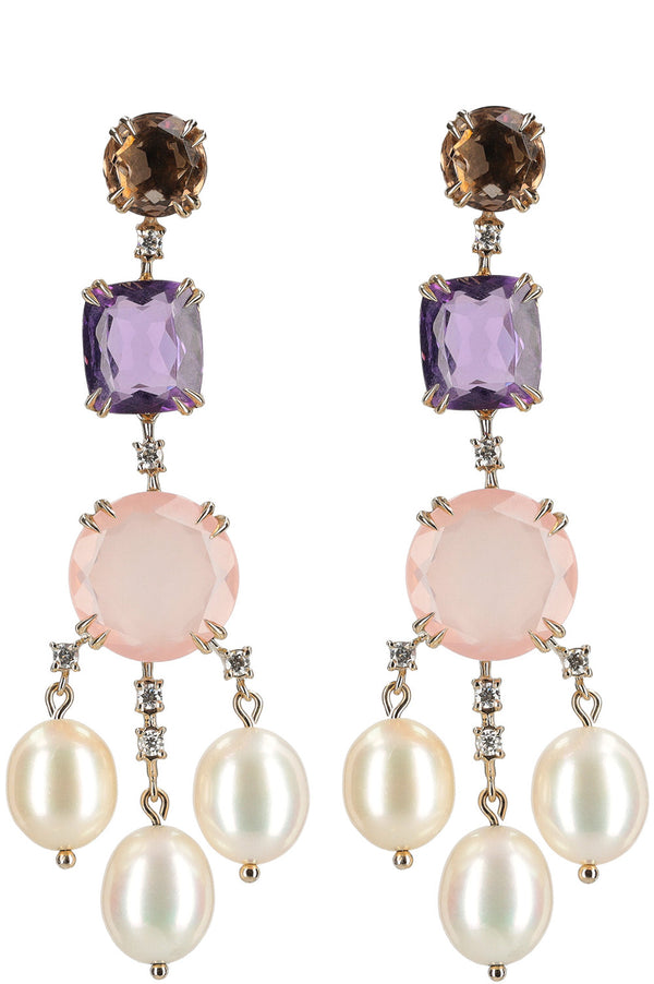 H.STERN Drop Earrings Quartz Amethyst Diamonds