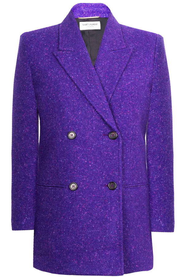 SAINT LAURENT 2020 Tweed Jacket Purple