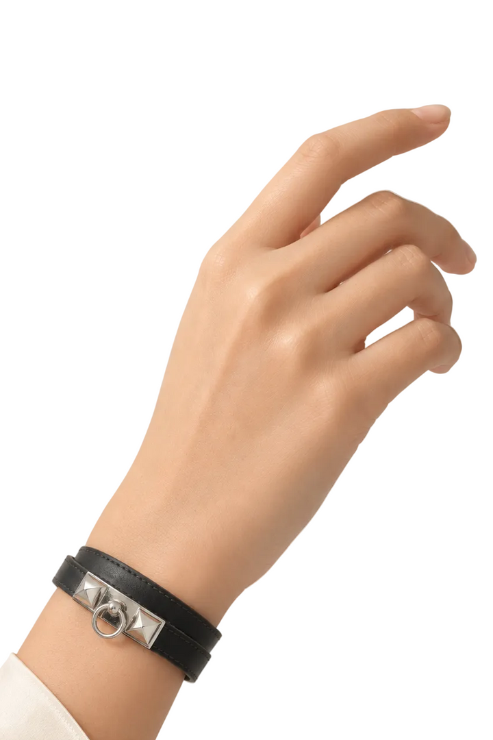 Bracelet HERMÈS Rivale Double Tour marron PHW