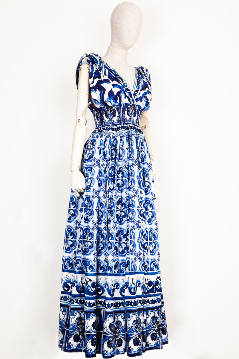 DOLCE&GABBANA Majolica Dress Blue