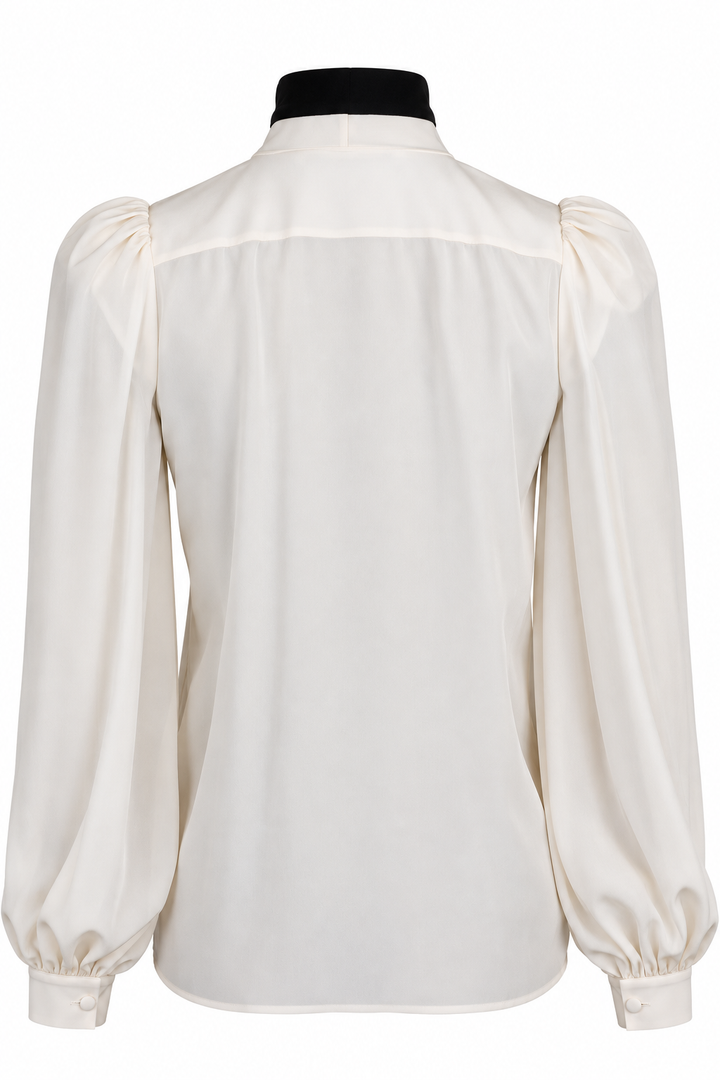 Chemise à lavallière GIVENCHY en soie blanc