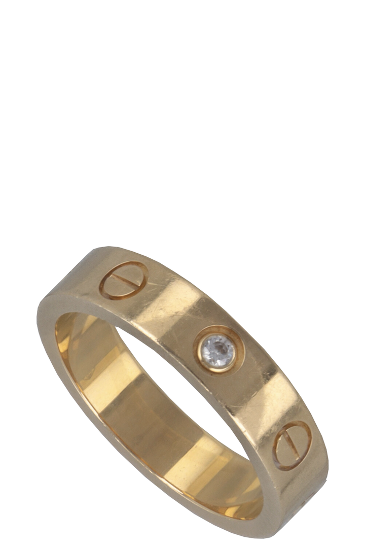 CARTIER Alliance Love Ring One Diamond 18k Yellow Gold