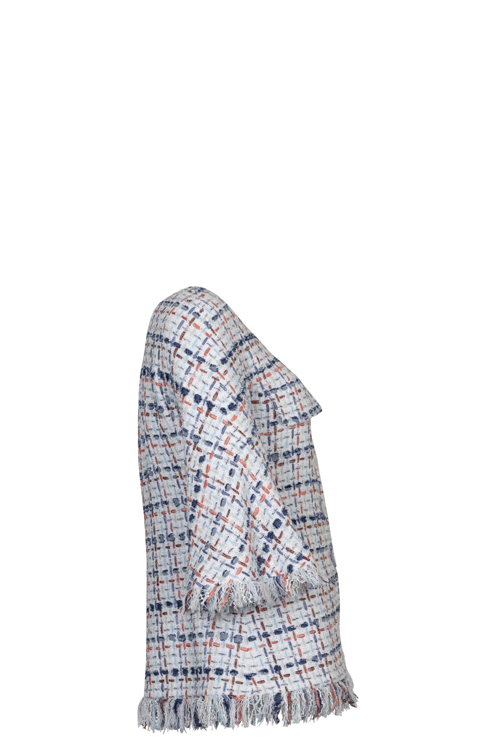 CHANEL 2018 Fantasy Tweed Jacket White Red Blue