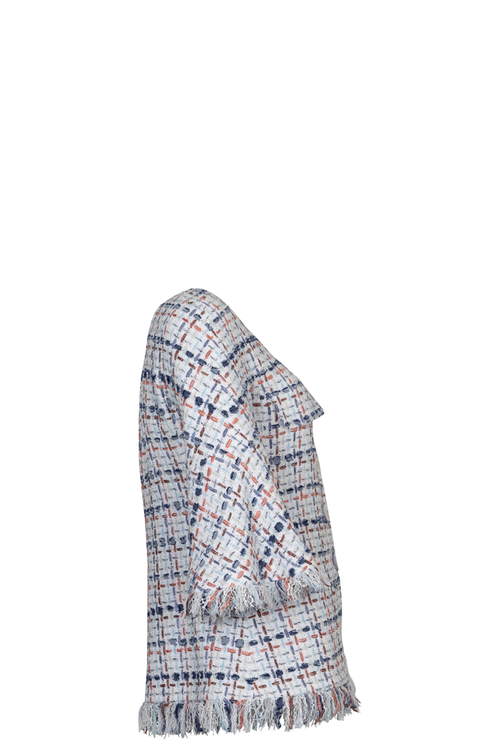 CHANEL 2018 Fantasy Tweed Jacket White Red Blue