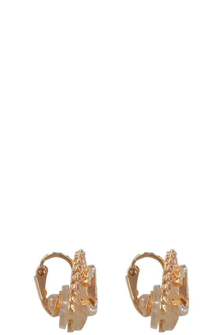 CHANEL 2023 CC Shell Clip Earrings Gold