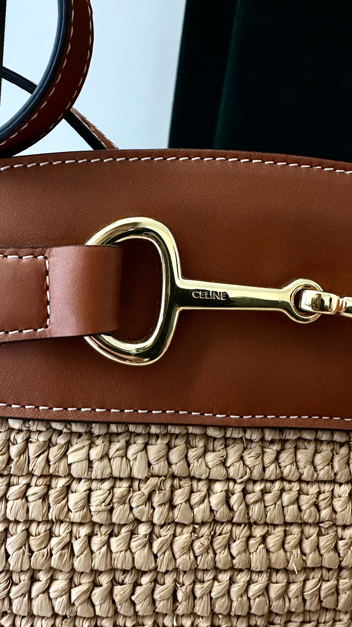 CELINE Crecy Bucket Bag Raffia