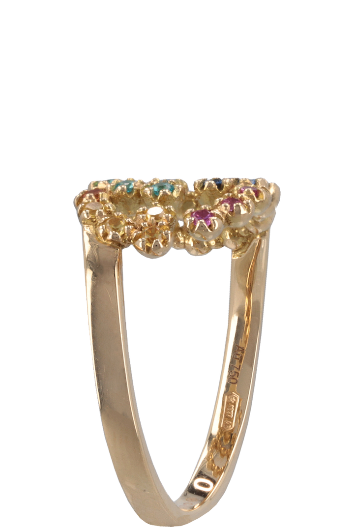 GUCCI Running Ring Multicolor 18k Yellow Gold