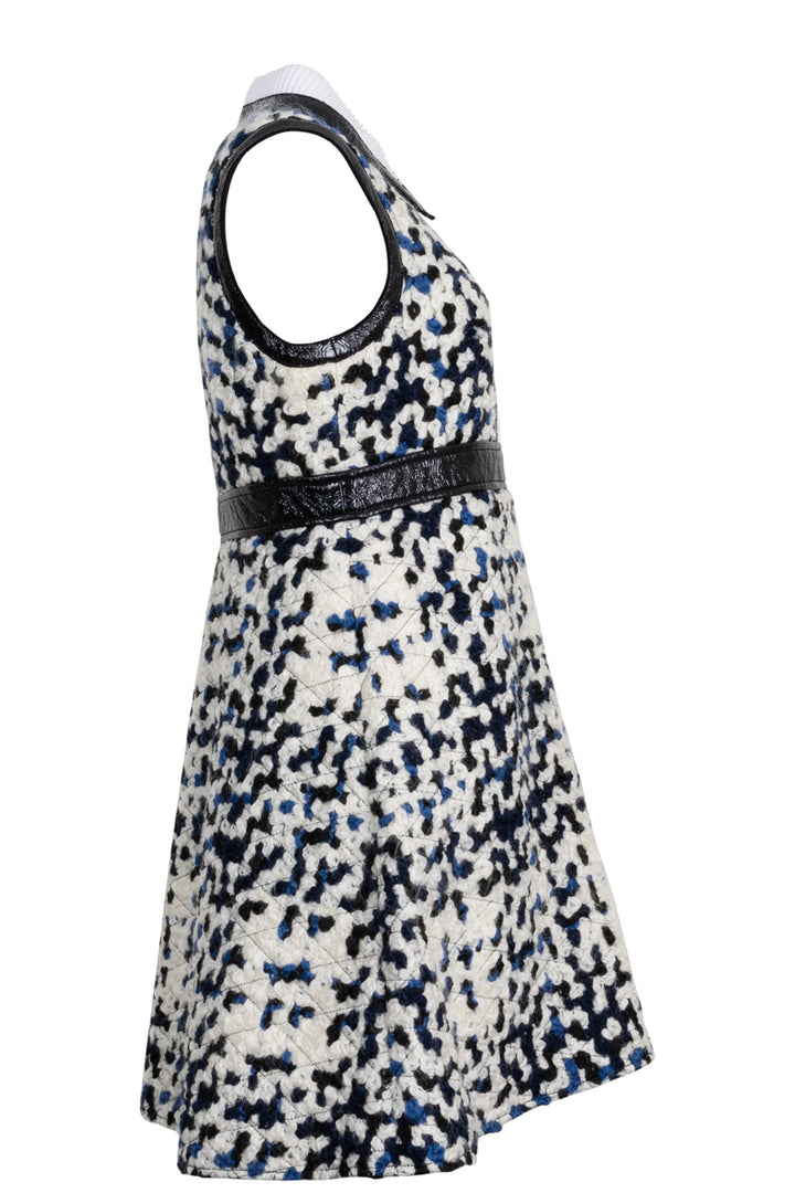 LOUIS VUITTON Dress Tweed Patent Ivory Blue Black