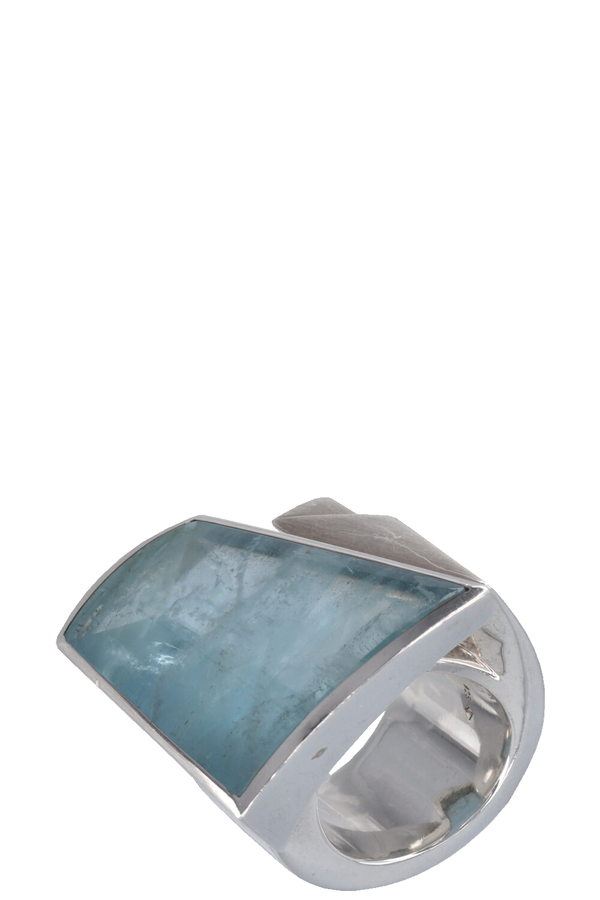 SONDEREGGER Aquamarin Band Ring White Gold