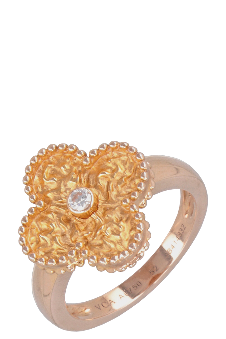 VAN CLEEF&ARPELS Vintage Alhambra Ring Rose Gold Diamond