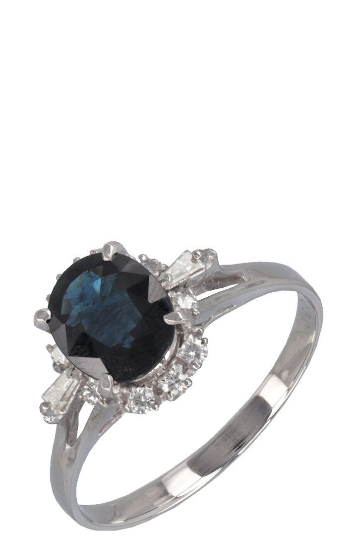 VINTAGE JEWELERY Ring Saphire Diamond Platinum