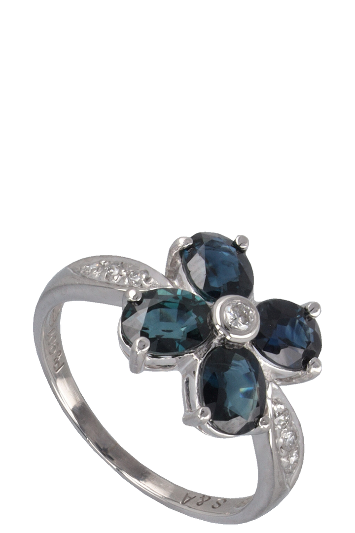 VINTAGE JEWELRY Ring Sapphire Diamond Platin