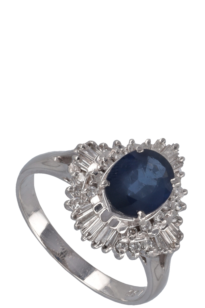 VINTAGE JEWELRY Ring Sapphire Diamond Platin
