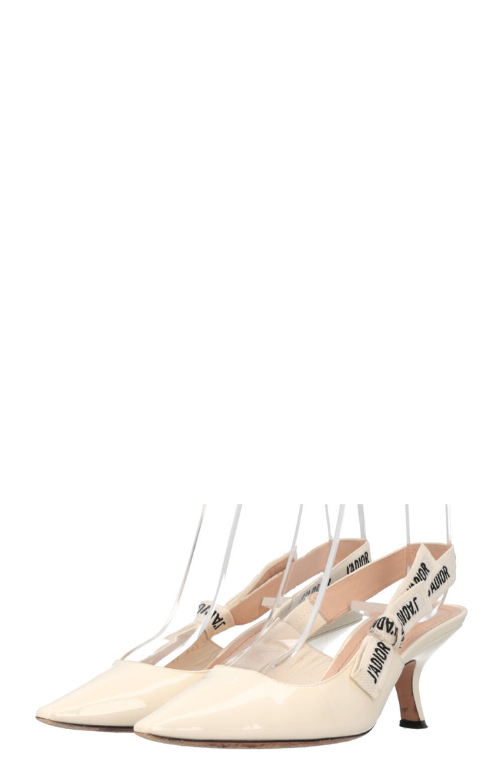 CHRISTIAN DIOR J'adior Slingback Heels White