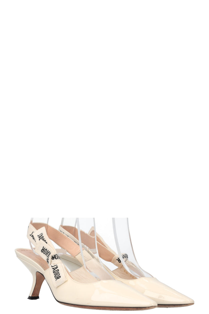 CHRISTIAN DIOR J'adior Slingback Heels White