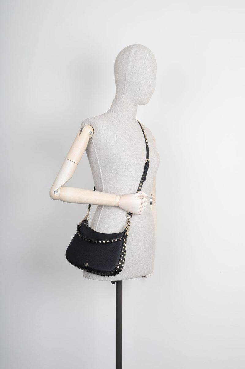 VALENTINO Small Hobo Rockstud Crossbody Bag