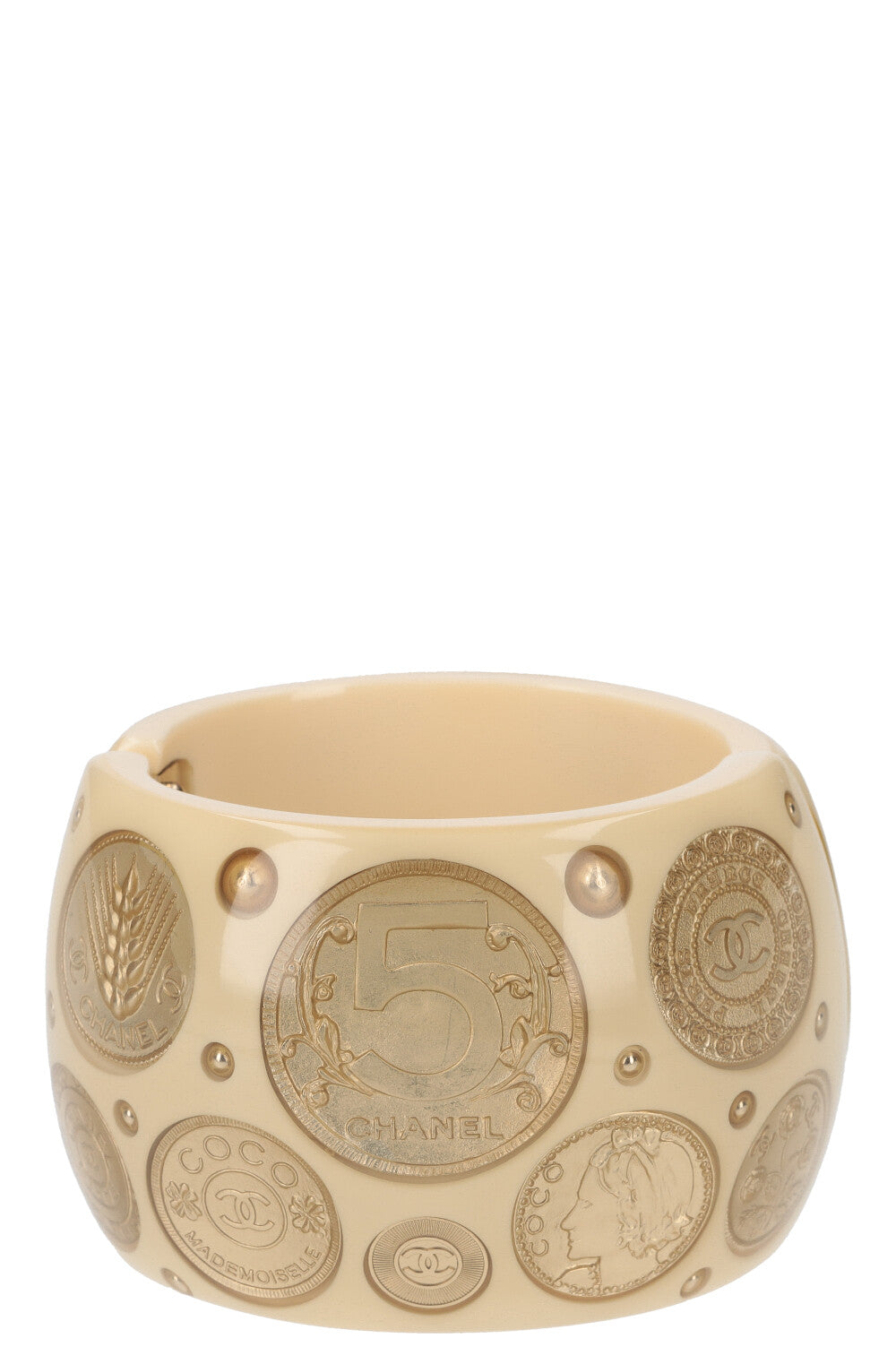 CHANEL Resin Cuff Symbol Coins 09 Printemps