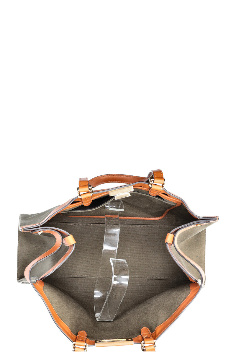 FENDI Peekabo X Tote Canvas Green