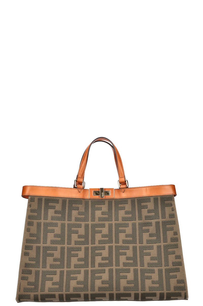 FENDI Peekabo X Tote Canvas Green