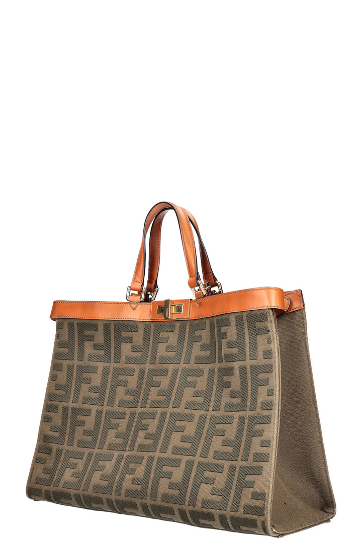 FENDI Peekabo X Tote Canvas Green